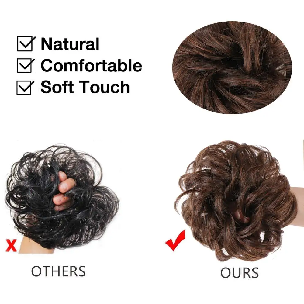 Грязный пучок волос для женщин шиньоны наращивания синтетический парик кольцо
