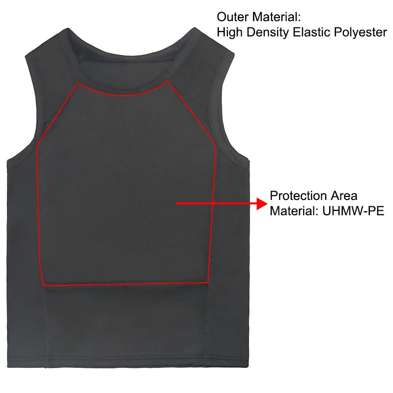Bulletproof Vest Lightweight IIIA level Ultra-comfortable Concealed Hidden Inside Wear Soft Anti-Bullet T shirt Work Clothes |