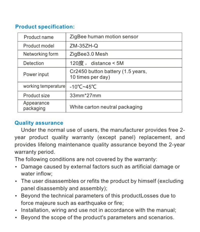 

Tuya Zigbee3.0, - PIR