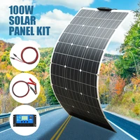 solar panel kit 100w 100 watt 200 w 300w 400w complete photovoltaic panels cell for 12v 24v battery home car boat yacht