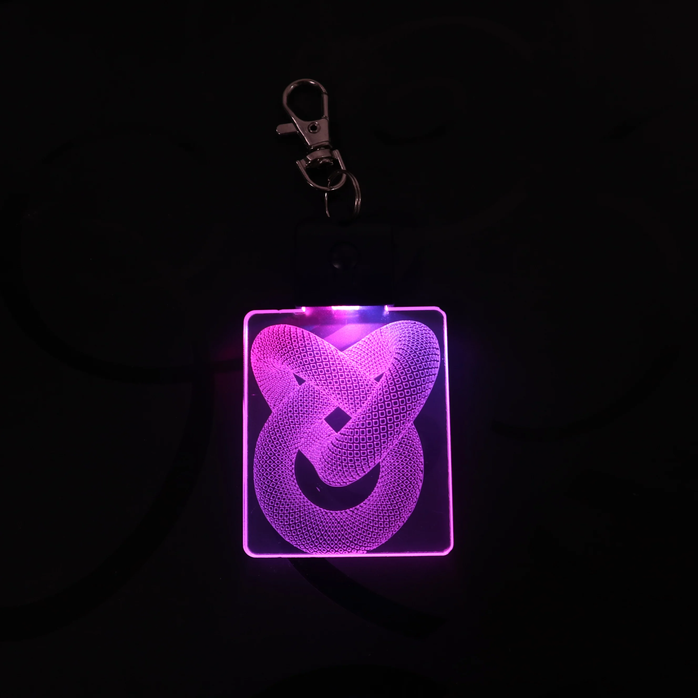 Любовный узел абстрактной формы брелок 3D светодиодный акриловый ночсветильник