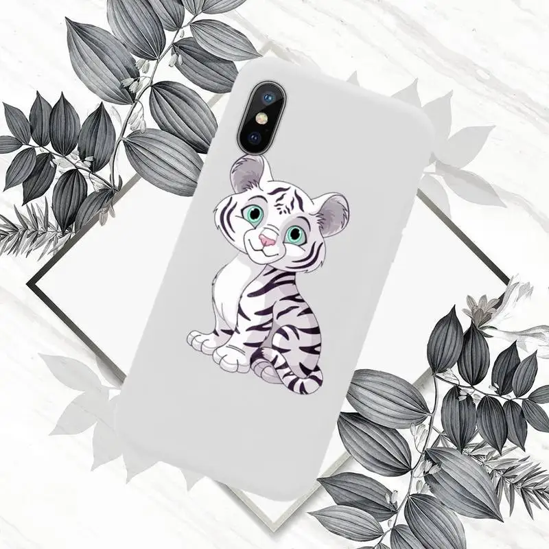 

Leopard cartoon cute Phone Case Candy Color for iPhone 6 7 8 11 12 s mini pro X XS XR MAX Plus