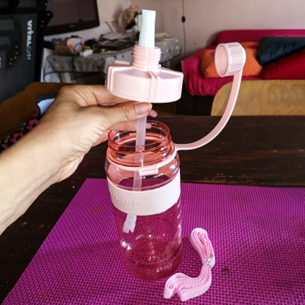 Спортивная бутылка для воды кемпинга и пикника пластиковый соломенный чайник