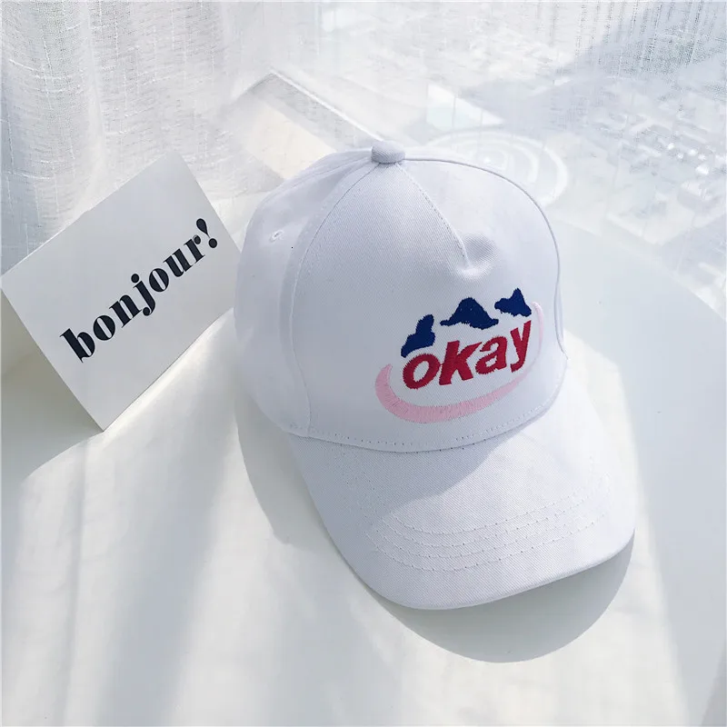 Женская бейсбольная кепка с надписью Ins OK Корейская летняя белым утиным языком