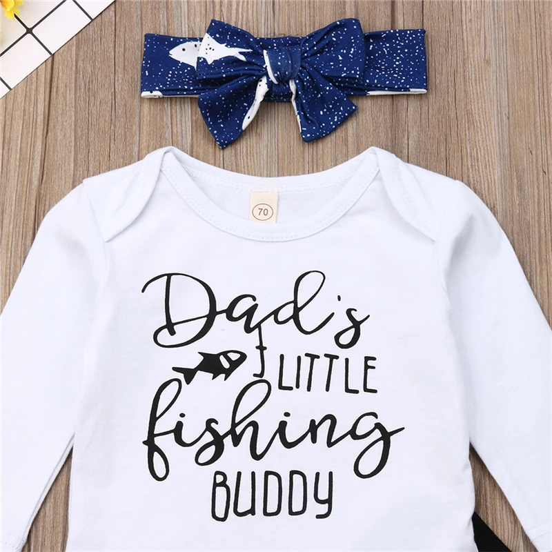 Newborn Infant Baby Girl Boy Letter Romper Tops+Pants Headband New Year Outfits Set Girls Suits Autumn Winter Clothes | Детская одежда