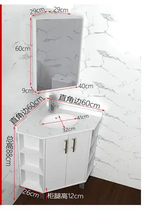 

Marble triangle bathroom cabinet combination small unit toilet corner wash basin floor type washing table