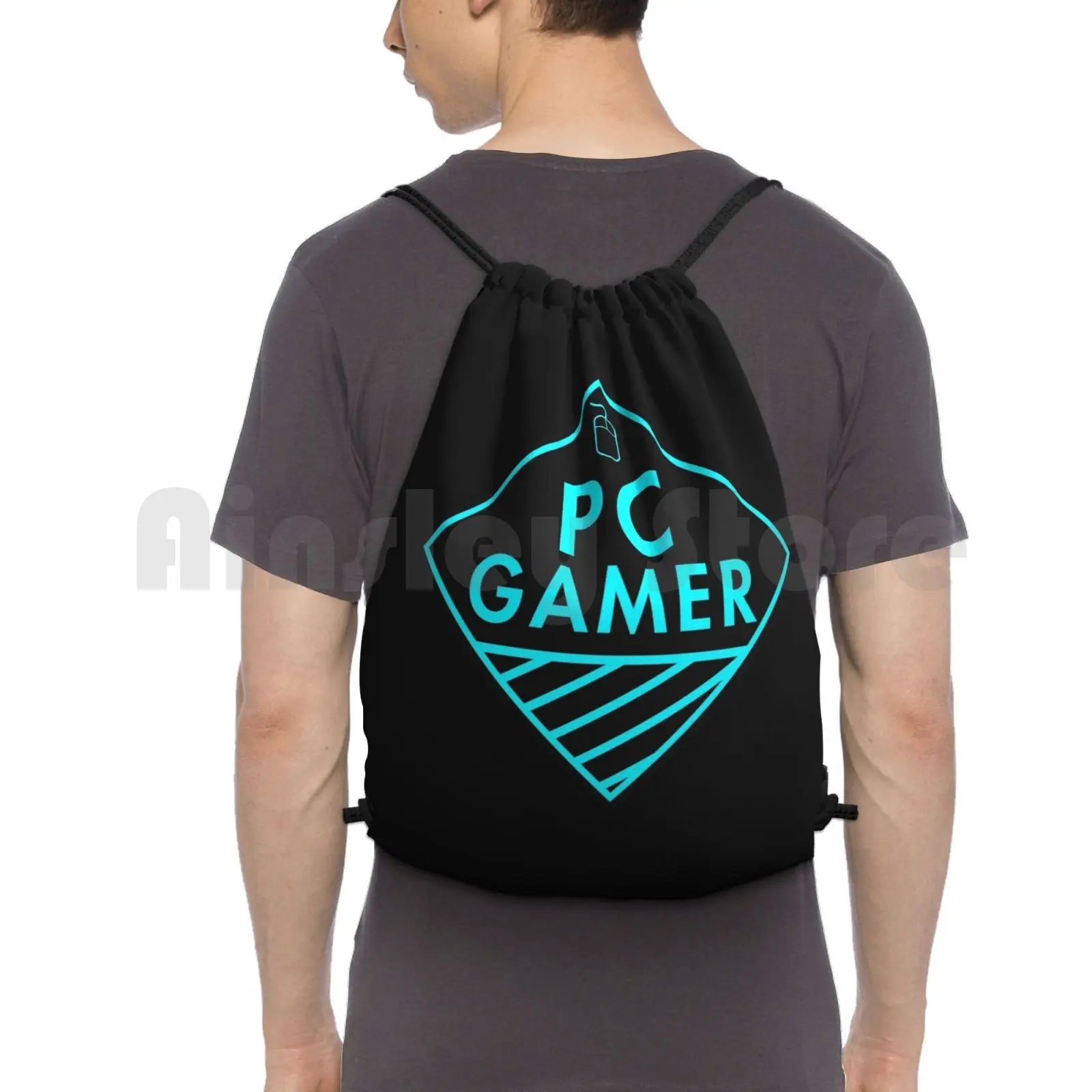 

Pc Gaming ( Blue ) Backpack Drawstring Bag Riding Climbing Gym Bag Counter Strike Counter Strike Csgo Cs Go Golang Funny