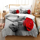 Комплект постельного белья с розами, односпальный Комплект постельного белья с двойным Полноразмерным покрытием, с 3D принтом, для влюбленных пар, для детской спальни, 031