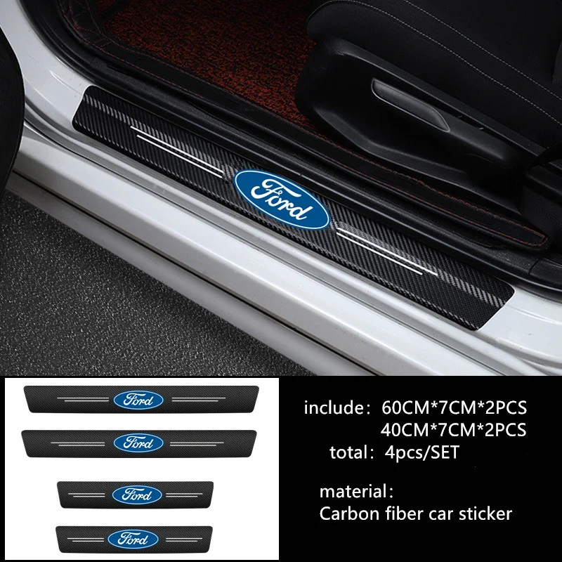 4 шт. наклейки из углеродного волокна для Ford focus 2 3 mk2 mk3 ranger fiesta fusion kuga mondeo|Наклейки