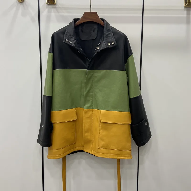 

Woman Coats Natural Sheepskin Leather 2021 Fashion Female Windbreaker Jackets Real Sheepskin Leather Jackets H811