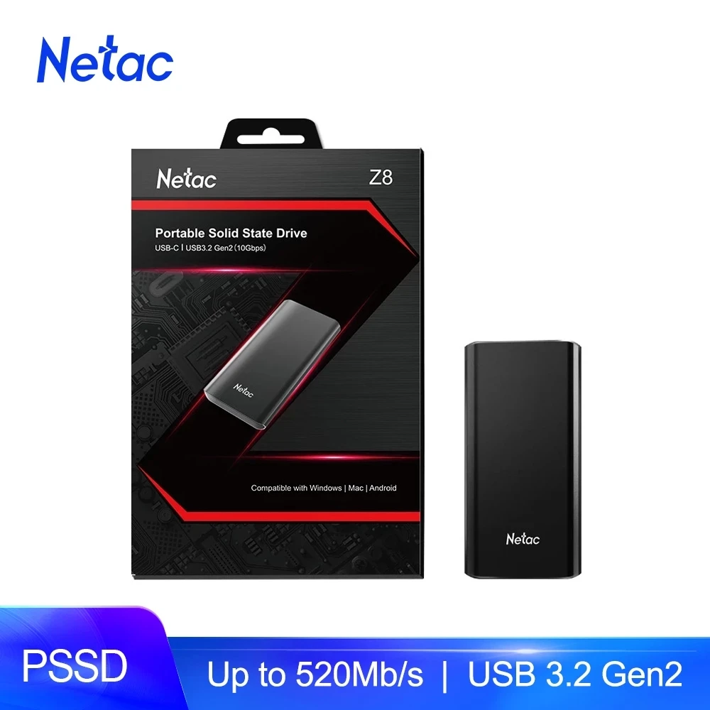 Внешний твердотельный накопитель Netac 500 ГБ 1 ТБ портативный жесткий диск 250 2 для