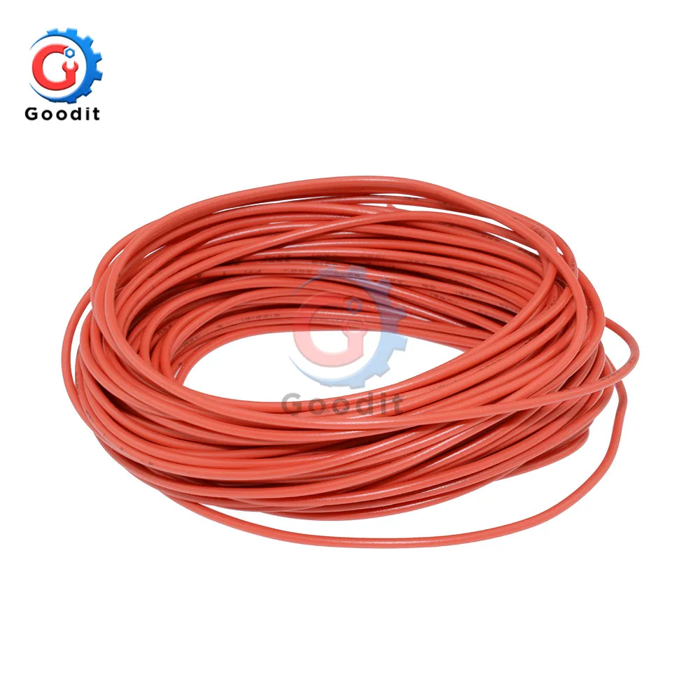 Красный 10 м 10 м UL-1007 24AWG Монтажный провод 80C/300 В шнур DIY электрический провод кабель 24 AWG 1,4 наружный диаметр изолированный ПВХ кабель - Цвет: Красный