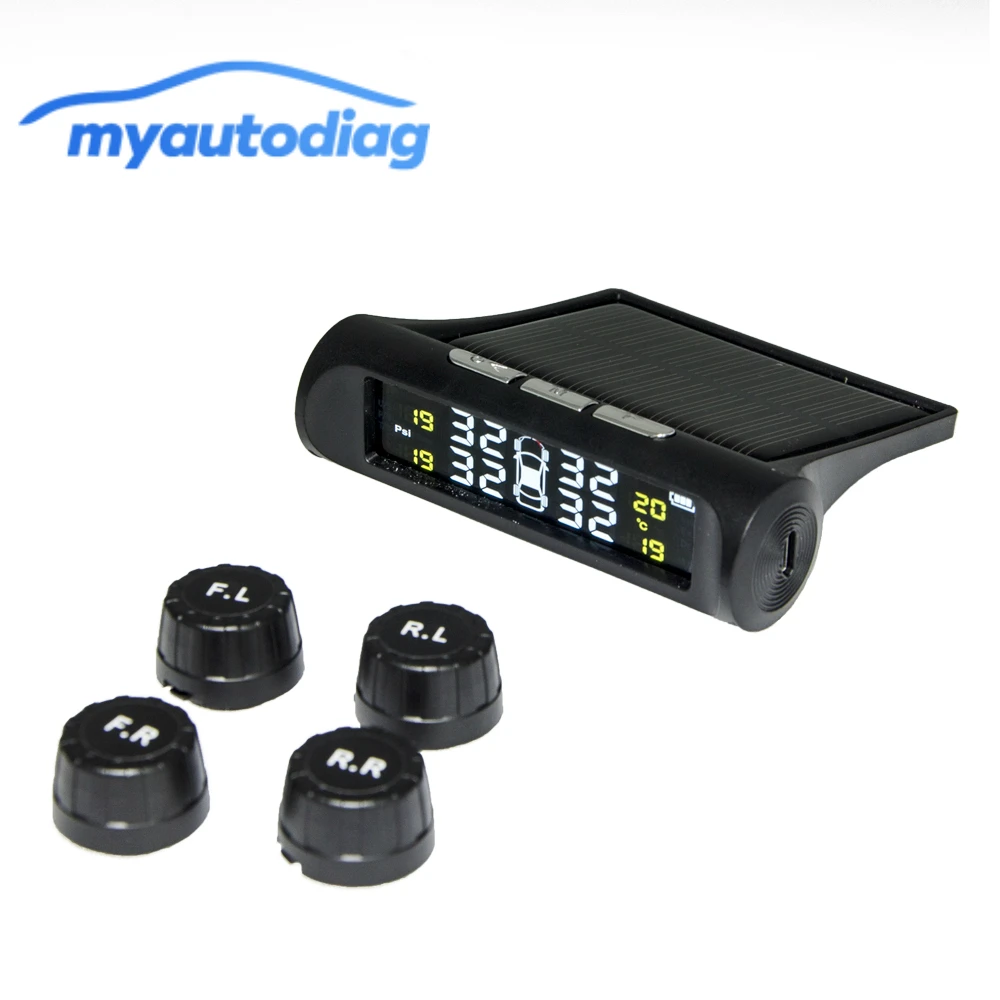 Новое прибытие Солнечная энергия TPMS Беспроводная система контроля давления в шинах для автомобиля SUV микроавтобуса безопасный привод с TPMS