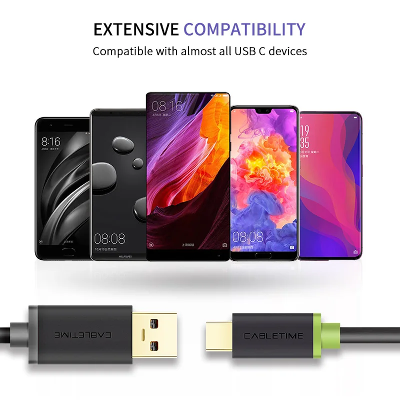 Кабель usb type-C, 3 А, кабель для быстрой зарядки, USB2.0, кабель для синхронизации данных, для samsung Galaxy S9 Plus, Note 9, Xiaomi, Oneplus 6, N036