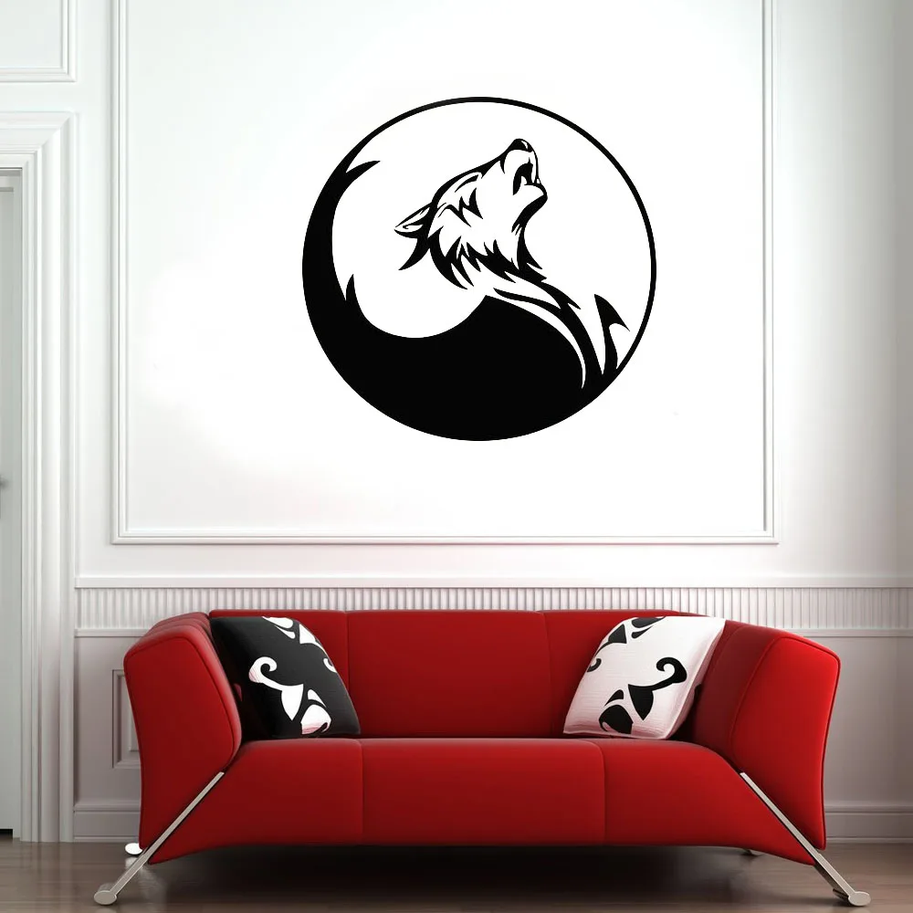 Наклейка на стену с изображением волка собаки животных виниловые наклейки двери