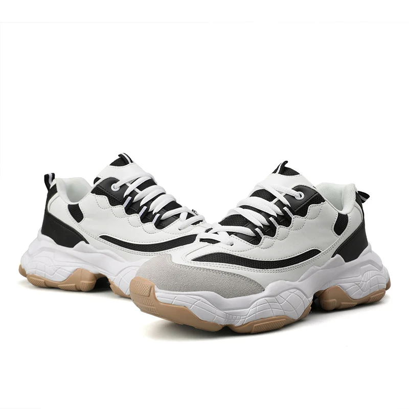 Мужские кроссовки черные белые повседневные Нескользящие дышащие | Обувь