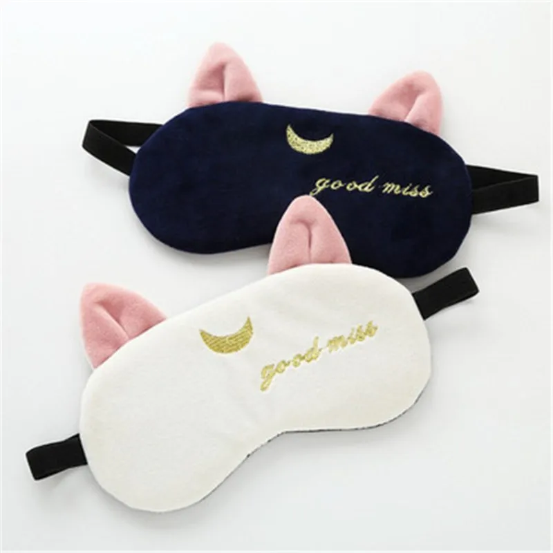 Милая маска для сна в виде Луны натуральная мягкая портативная повязка на глаза