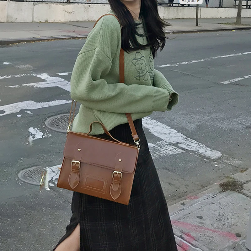 Портфель из искусственной кожи для женщин тренд 2020 винтажный бренд высокое