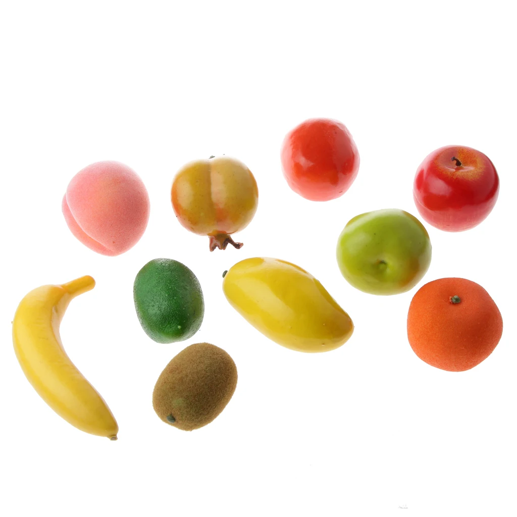 

Set of 10 Realistic Artificial Foam Decor Fruits Lifelike Decorative Food Set