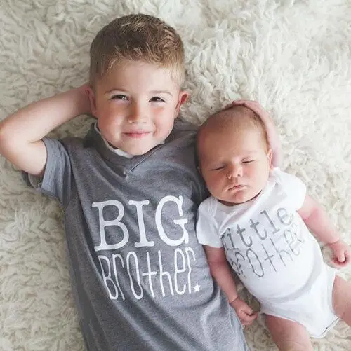 Newborn Big Brother T-shirt / Little Boy Romper Brothers Matching Tops Outfits Kids Clothes | Мать и ребенок