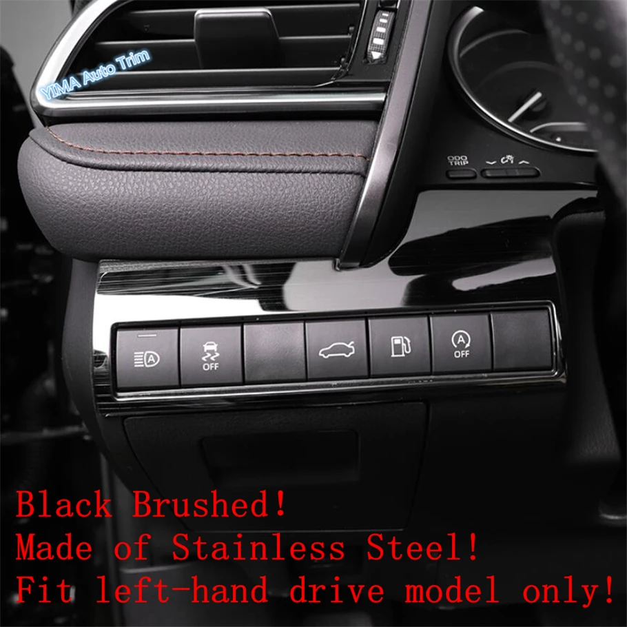 

Lapetus Auto Styling Head Lights Headlights Lamp Switch Button Frame Cover Trim Fit For Toyota Camry 2018 - 2021 Stainless Steel