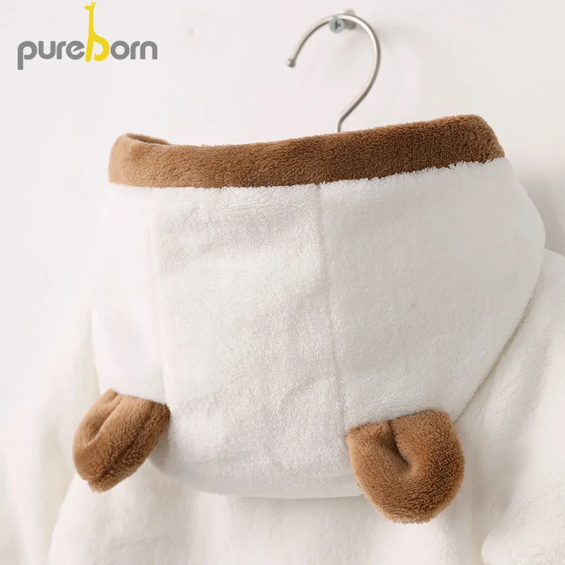 Pureborn Unisex Baby Coat Cartoon Hooded Fleece Quilted Cotton Lined Jacket for Toddler Girls and Boys Winter Thick Clothes | Детская