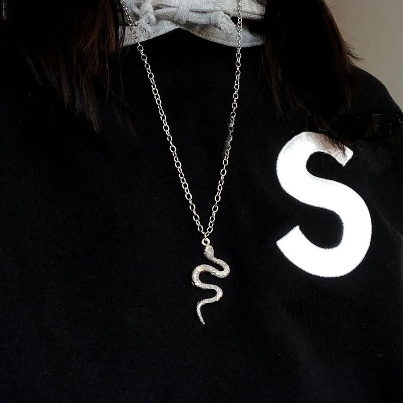 Ожерелье женское из цинкового сплава цепочка под змейку с простой подвеской