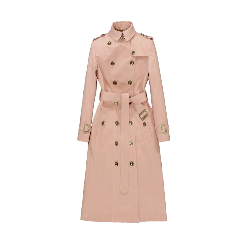 

Pop paragraph dust coat grows in the fall of 2020 female over-the-knee wind British wind high-end luxury fashion temperament big