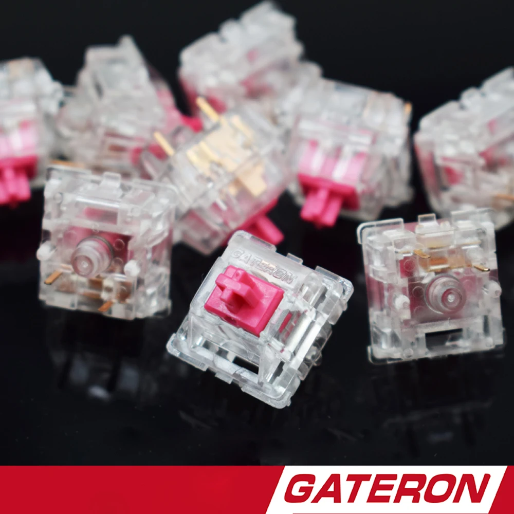 

Original Gateron Pink Switch Mechanical Keyboard Silent Linear Rose Red Axis 5 Pin Transparent House 60g 70g 80g 100g PC Game