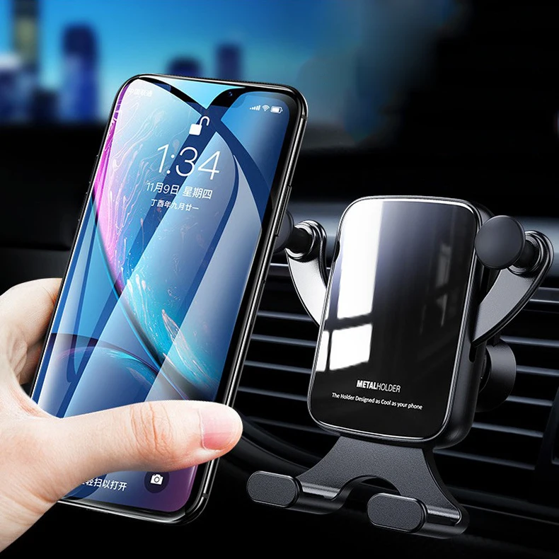 

Simple Design Universal Screen Adjustable Car CPS Holder Gravity Sensor Automatic clamping the Phone Air Vent Car Phone Holder