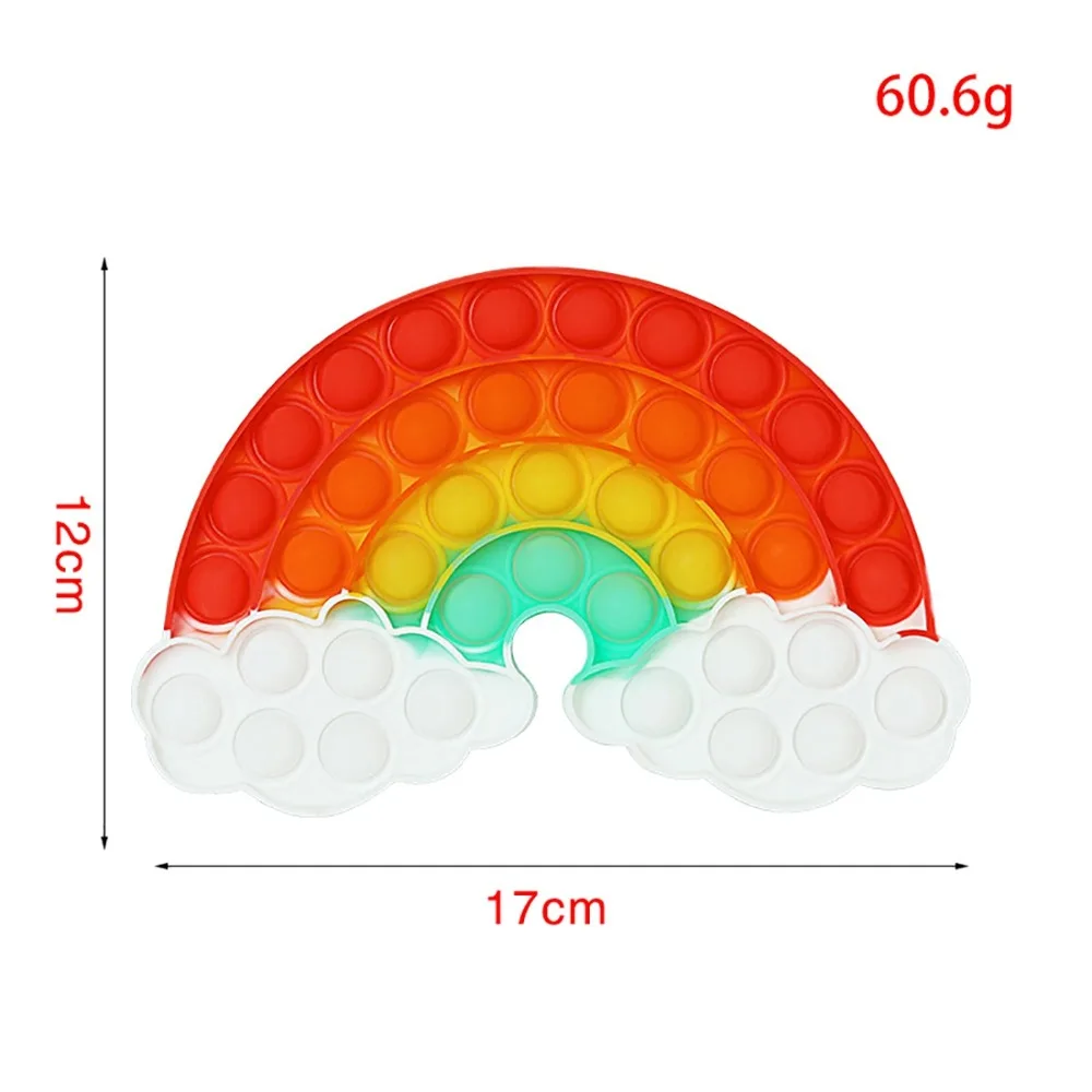 Juguete sensorial antiestr&eacute;s para ni&ntilde;os y adultos, juguete Antiestr&eacute;s con burbujas de empuje, con arco&iacute;ris, para aliviar el estr&eacute;s-3