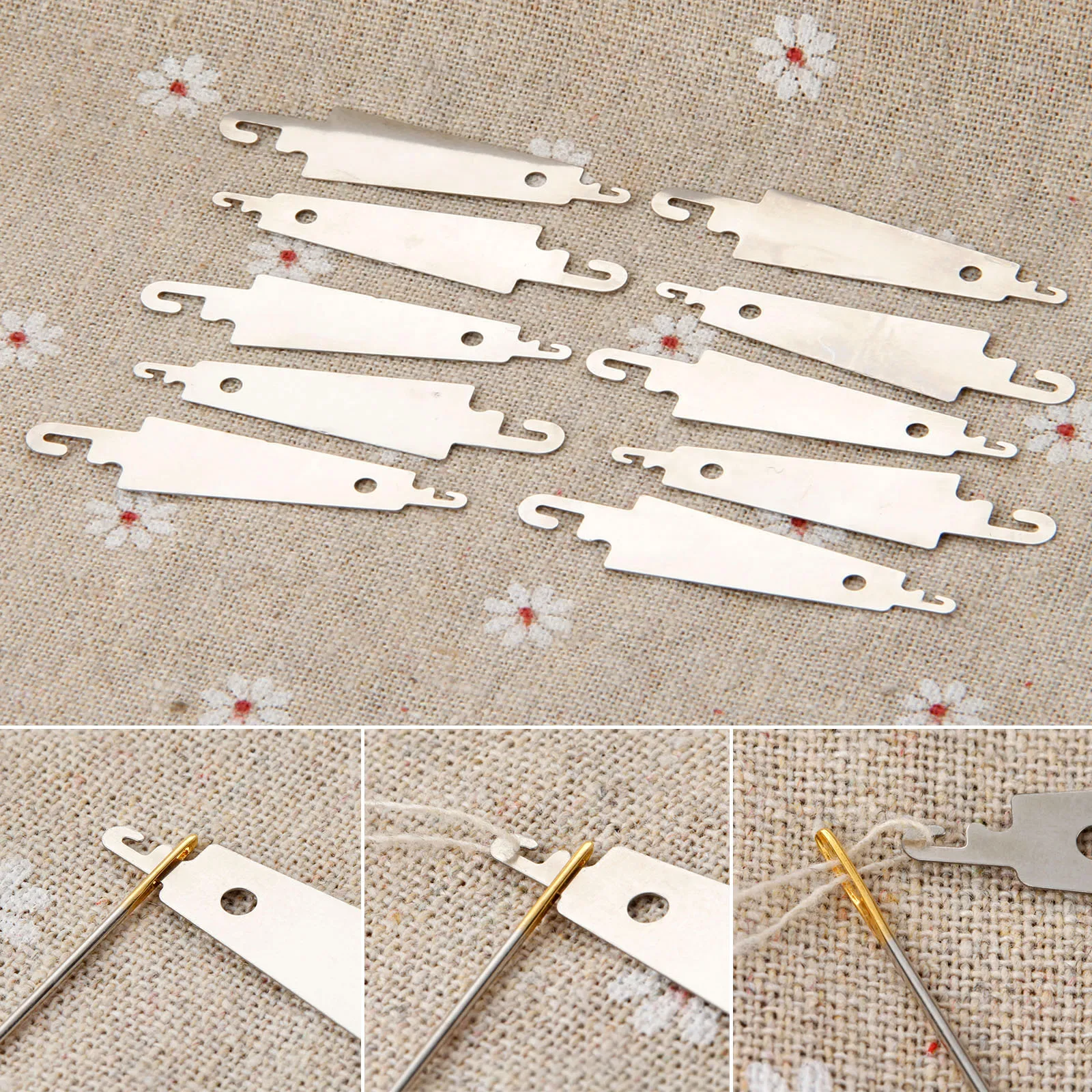 

10Pcs/lot Steel Hook Needle Threader Handwork Sew Ribbon Embroidery Cross Stitching Sewing DIY Tool Craft Needlework Costura