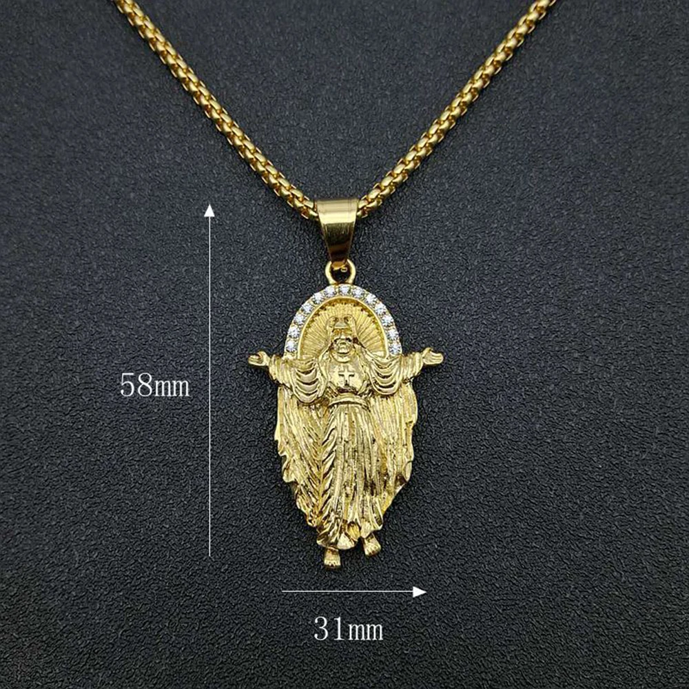 Ожерелье с подвеской в виде Иисуса из нержавеющей стали