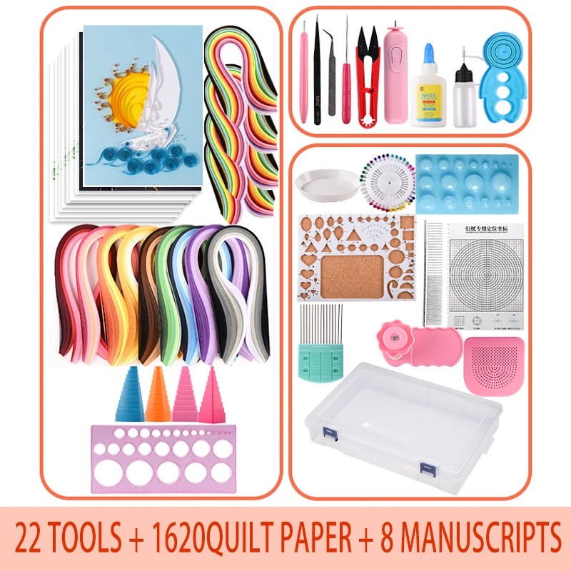 Conjunto de herramientas de Quilling de papel, pegamento para principiantes de Potali, materiales de manualidades, suministros de Scrapbooking, Kit de herramientas de Quilling-4