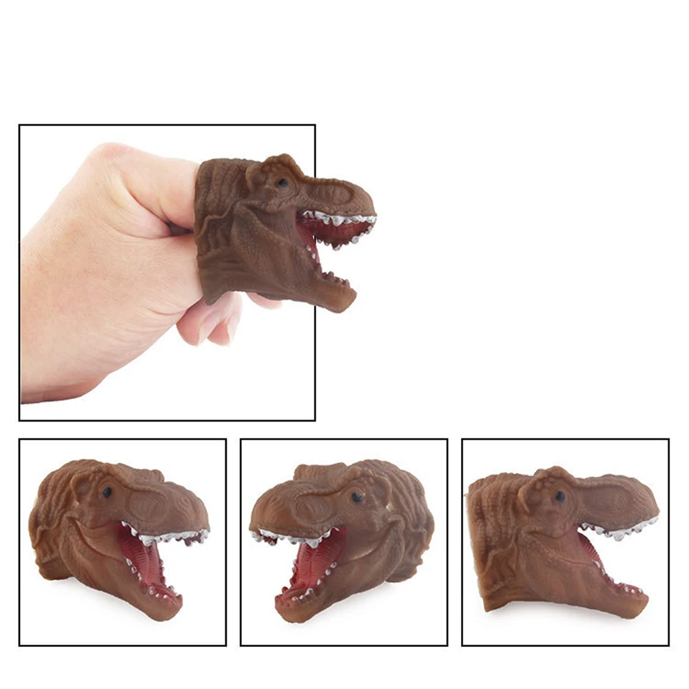 5 шт. игрушка-марионетка на палец реалистичный динозавр фигурка головы животного