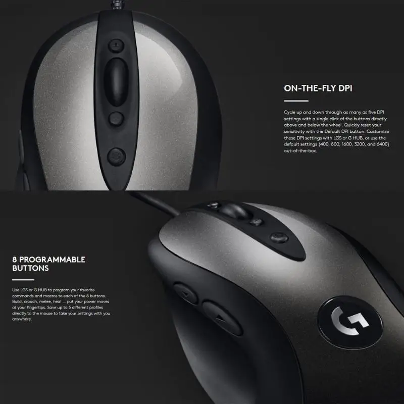 Logitech MX518 Классическая Проводная игровая мышь 16000DPI 8 программируемых кнопок для