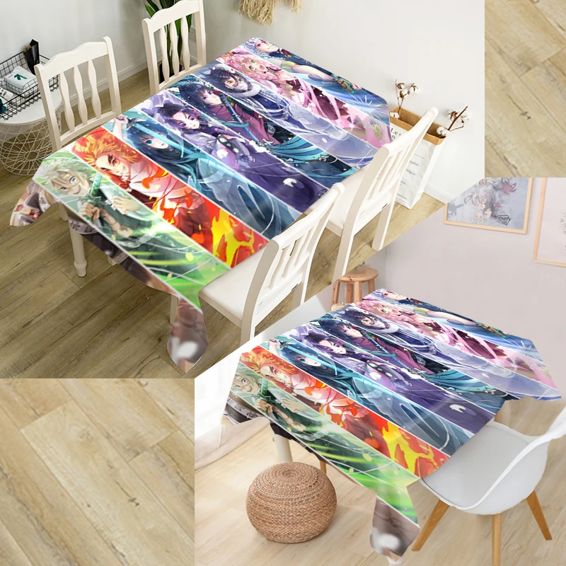 

Custom Demon Slayer Table Cloth Oxford Fabric Rectangular Waterproof Oilproof Table Cover Family Party Tablecloth