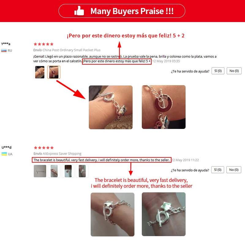 Женский браслет DOTEFFIL из стерлингового серебра 925 пробы с подвеской в виде звезды