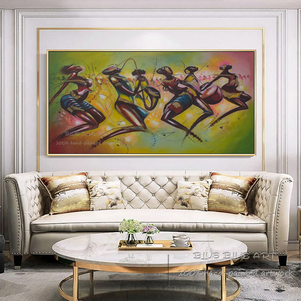 Ручная роспись африканские искусства африканское племя женщина танцы и игра