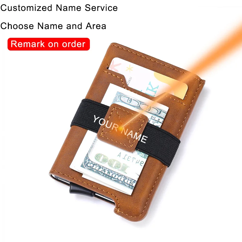 

DIENQI Customize Engraving Wallets Men Women Rfid Credit Card Holder Leather Personalized Wallet Carbon Black Money Bag Purse