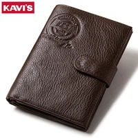 kavis new genuine cowhide leather wallet men passport cover male coin purse card holder travel credit walet business for boys