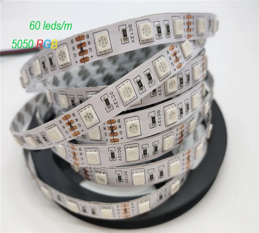 Новинка 2020 Светодиодная лента RGB 5050 12 В постоянного тока 5 м/лот 300 светодиодный