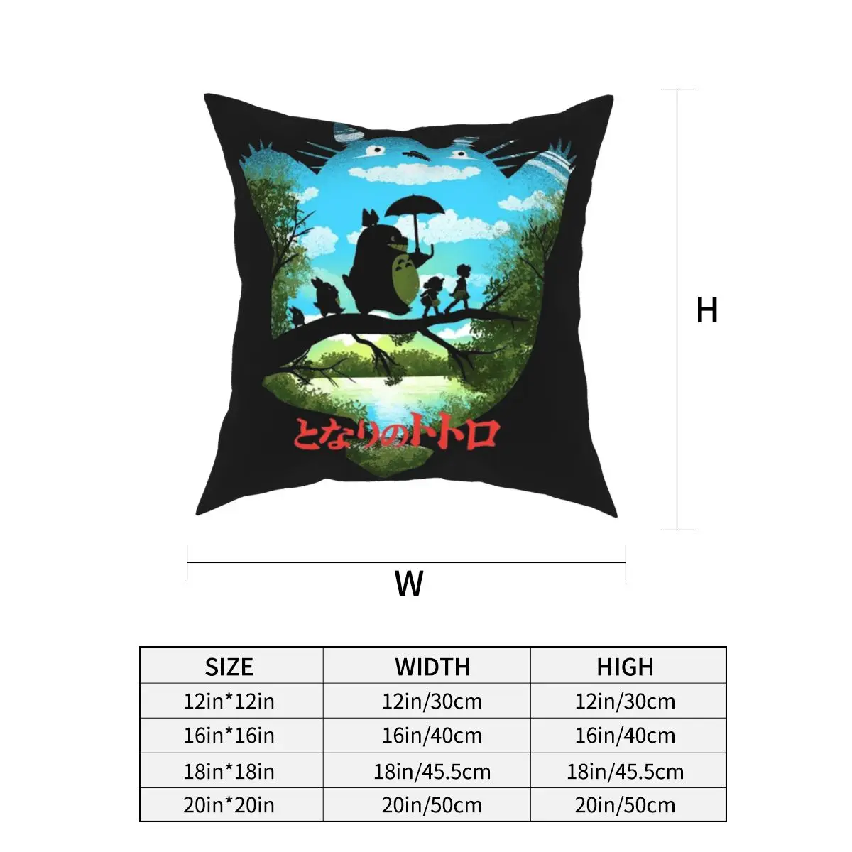 

Follow Me My Neighbor Totoro Pillowcase Printing Polyester Cushion Cover Decorations Pillow Case Cover Car Dropshipping 18''