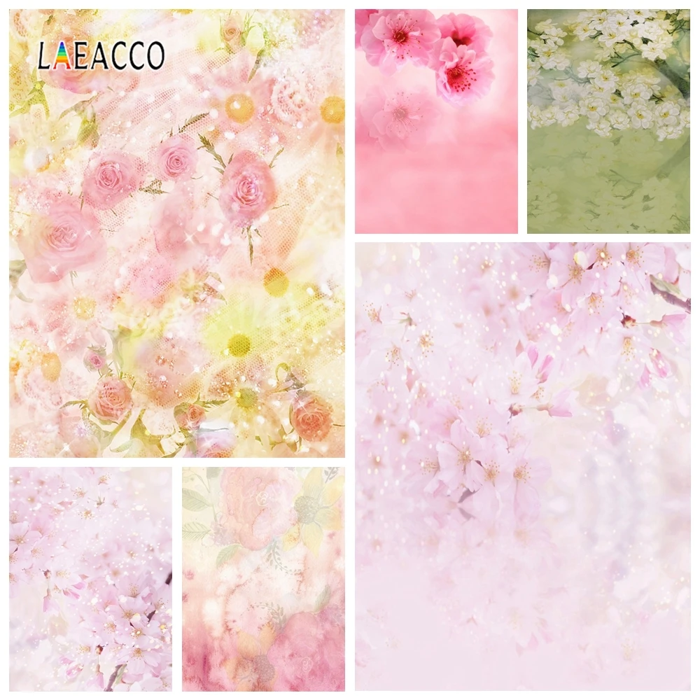 Весенний фон для детской фотосъемки с изображением розовых цветов | Электроника