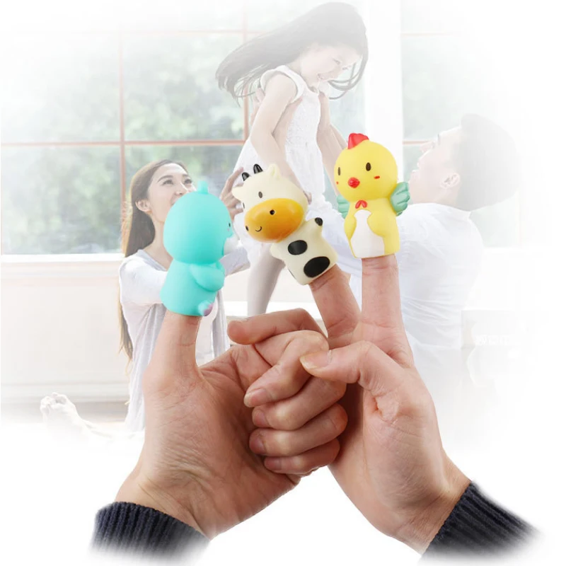 5 шт. ПВХ Милые Мультяшные биологические животные пальчиковые игрушки для детей