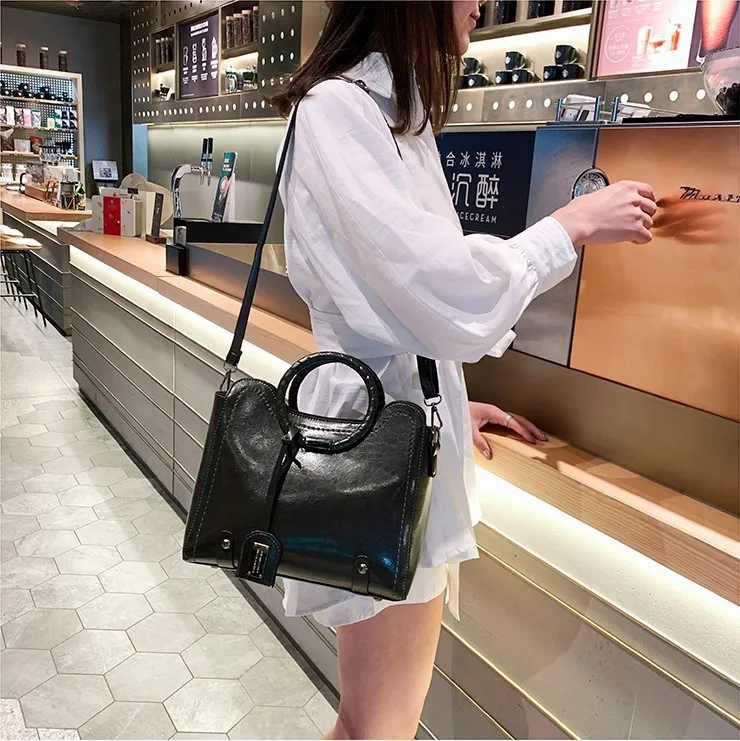 Bag Woman 2019 Package Handbag Leisure Time Layer Skin Single Shoulder Satchel |