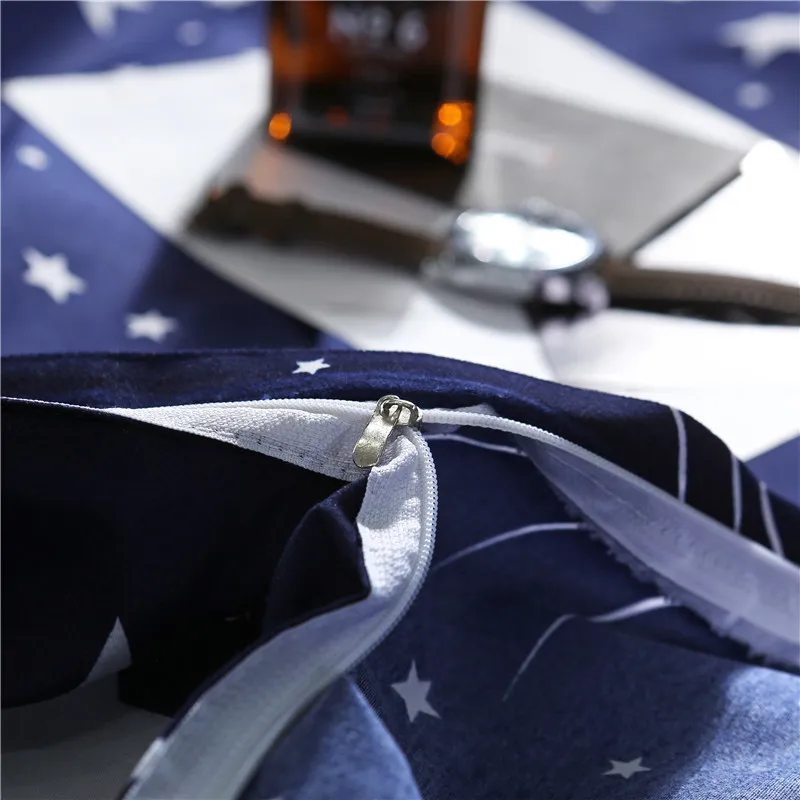 Комплект постельного белья с голубыми звездами пододеяльником и