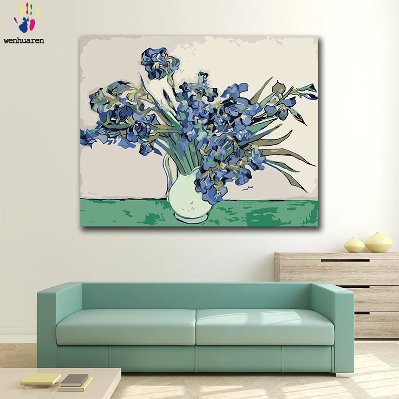 DIY картинки для раскраски по номерам с цветами Ирис текторум Максим Ван Гог