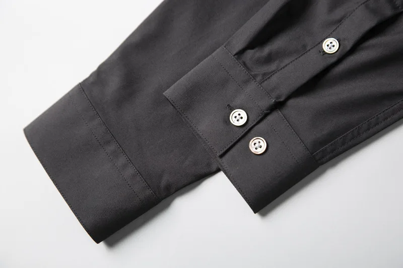 Европейская модная мужская рубашка бренд череп вышивка Chemise homme повседневные мужские рубашки однотонные тонкие рубашки мужские S-3XL