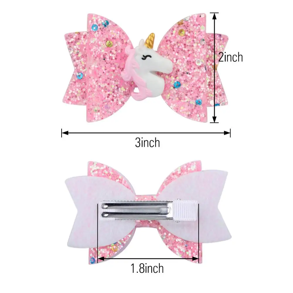 1 шт. Детские блестящие заколки-пряжки для волос 3 дюйма |